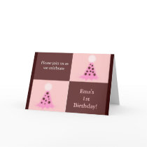 Pink and Brown Party Hat Birthday Party Products Card