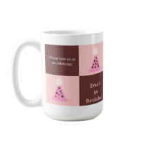 Pink and Brown Party Hat Birthday Party Products mugs