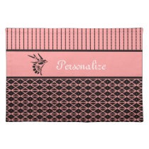 Pink And Brown Patterned Stripes With Bird Place Mats