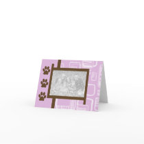 Pink and Brown Paw Print Greeting Cards by PoshPetPrints Pink and Brown Paw Print Greeting Cards