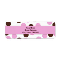 Pink and Brown Polka Dot ADDRESS Labels
