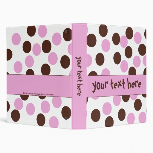 Pink and Brown Polka Dot Binder