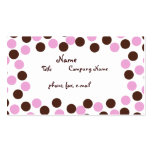 Pink and Brown Polka Dot Business Card