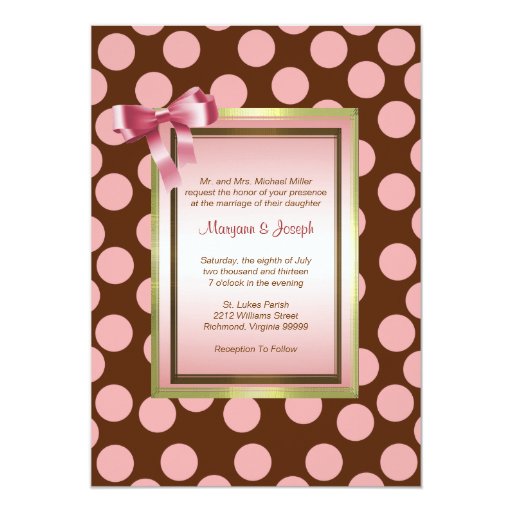 pink and brown polka dot invitation template zazzle polka dot invitations template