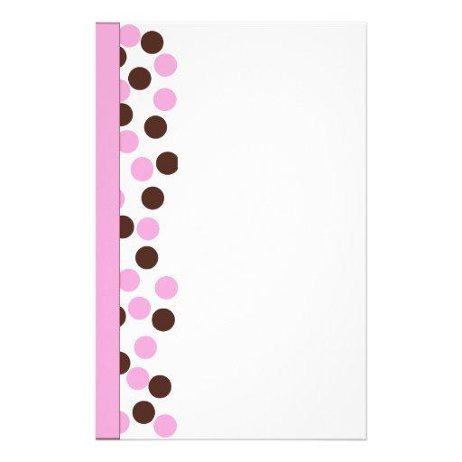 Pink And Brown Polka Dot Stationary Stationery Zazzle