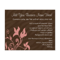 Pink and Brown Swirl Make-Up Artist or Salon Custom Flyer
