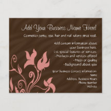 Pink and Brown Swirl Make-Up Artist or Salon Custom Flyer
