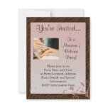 Pink and Brown Swirl Manicure Pedicure Invitation