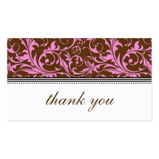 Pink and Brown Swirl Thank You Card profilecard