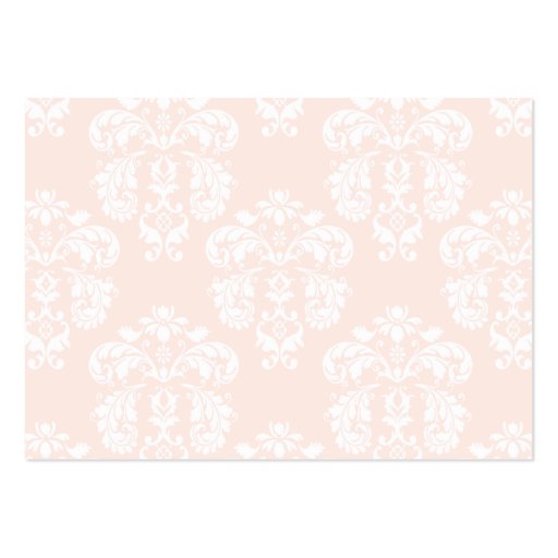 Pink and Brown Vintage Damask Wedding Reception Ca Business Card Templates (back side)