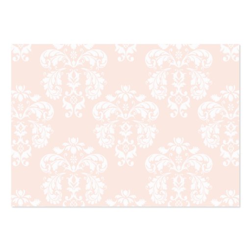 Pink and Brown Vintage Damask Wedding Reception Ca Business Card Templates (back side)