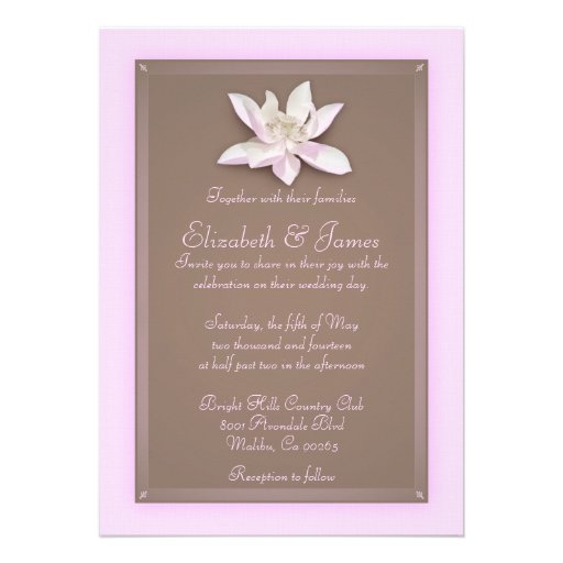 Pink And Brown Wedding Invitations