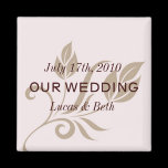 Pink and Brown Wedding Magnet magnets