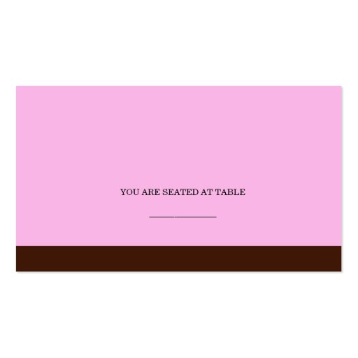 Pink and Brown Wedding Placecards Business Card Template (front side)