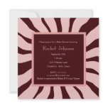 Pink and Brown Zebra Baby Shower Invitation