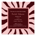Pink and Brown Zebra Baby Shower Invitation invitations