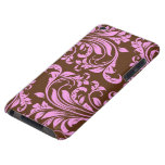 Pink and Chocholate Brown Damask Pattern iPod Touch Covers