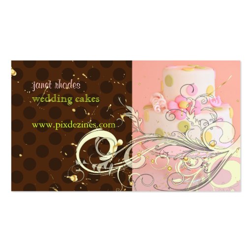 Pink and Chocolate Bakery/pâtisserie Business Cards (back side)