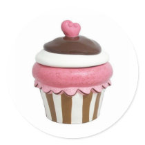 Pink and chocolate cupcake sticker sheet stickers