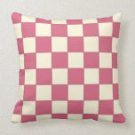 Pink and Cream Checkered Pillow pillows