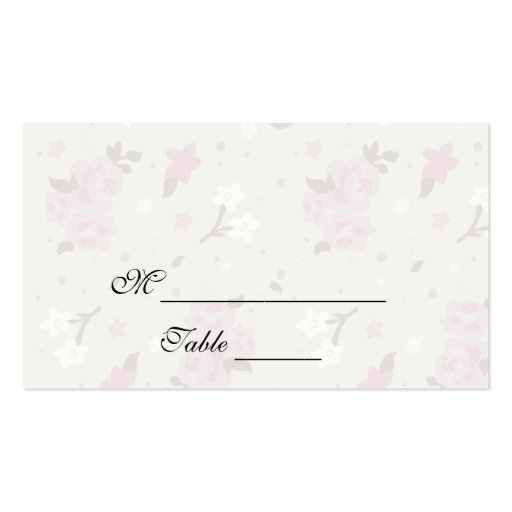 Pink and Cream Green Spring Flowers Placecards Business Card Templates