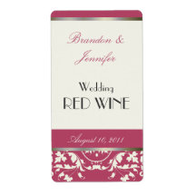 Pink and Cream Wedding Mini Wine Labels
