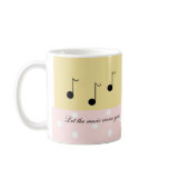 Pink and Cream With Black Musical Notes Coffee Mug