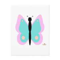 Pink And Cyan Butterfly postcards
