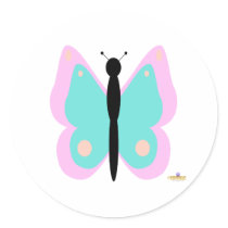 Pink And Cyan Butterfly stickers