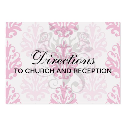 Pink and dark pink boho chic damask business cards (front side)