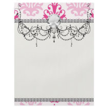 Pink and dark pink boho chic damask flyers