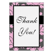 pink and deep gray large damask cards