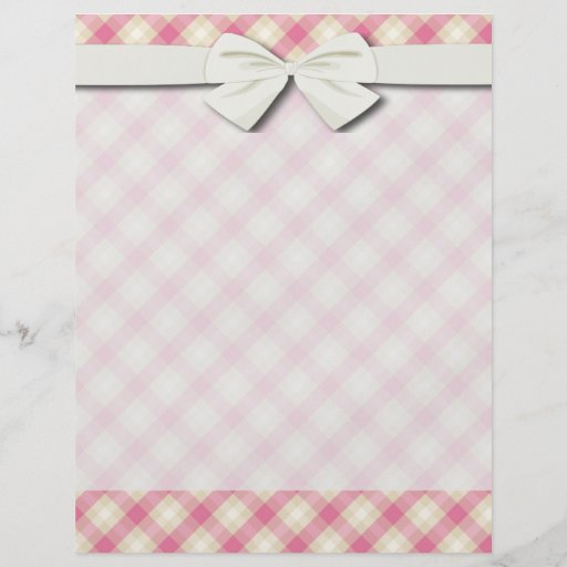 pink and ecru cream gingham plaid custom flyer