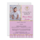 Pink and Gold Baptism/Christening Invitation