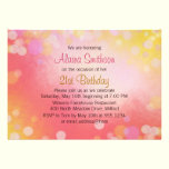 Pink and Gold Bubbles Birthday Party Invitation invitations