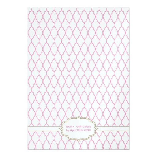 Pink and Gold Christening Baptism Invitation