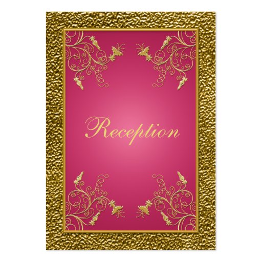 Pink and Gold Floral Reception Enclosure Card Business Card Templates
