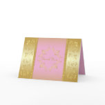 Pink and Gold Floral Thank You Card