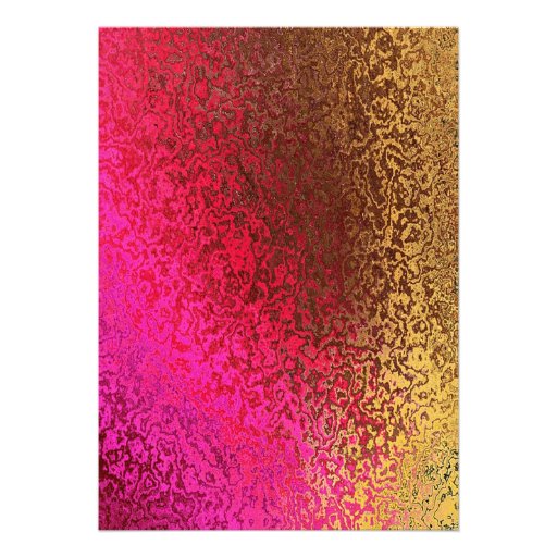 Pink and Gold Foil Look Wedding Invitation