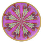 Pink and Gold Fractal Design Plate