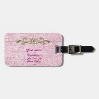 Pink and Gold Luggage Tag