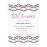 Pink and Gray - Baby Girl Shower Invitation