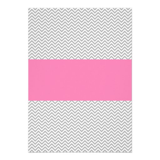 Pink and Gray Chevron Bridal Shower Custom Invite