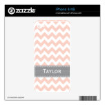 Pink and Gray Chevron iPhone 4 / 4s Skin iPhone 4S Decals