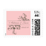 Pink and Gray Flourish Monogram Postage