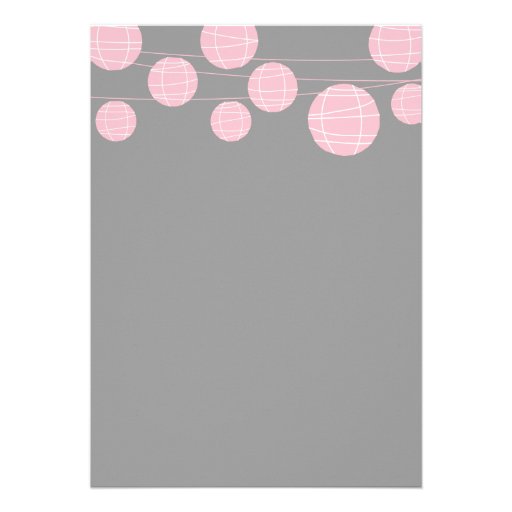 PINK AND GRAY LANTERNS BIRTHDAY PARTY INVITATION