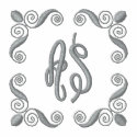 Pink and Gray Monogram Shirt embroidered shirt from Perfect Postage