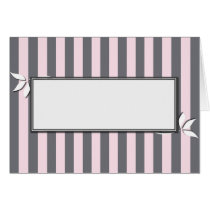 Pink and Gray Striped Card cards