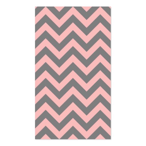 Pink and Gray Zigzag Business Cards (front side)