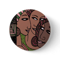 Pink and Green African American Women buttons